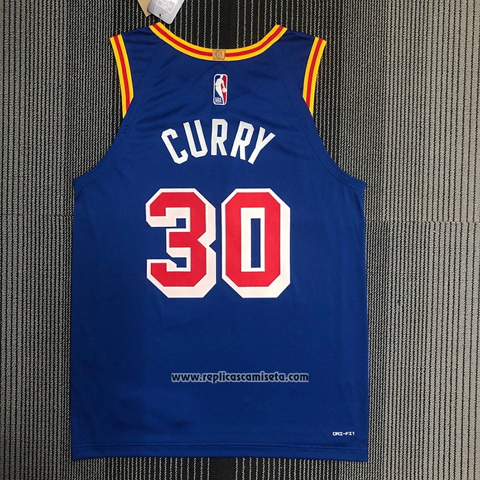 Camiseta Golden State Warriors Stephen Curry #30 Classic 2021-22 Autentico Azul